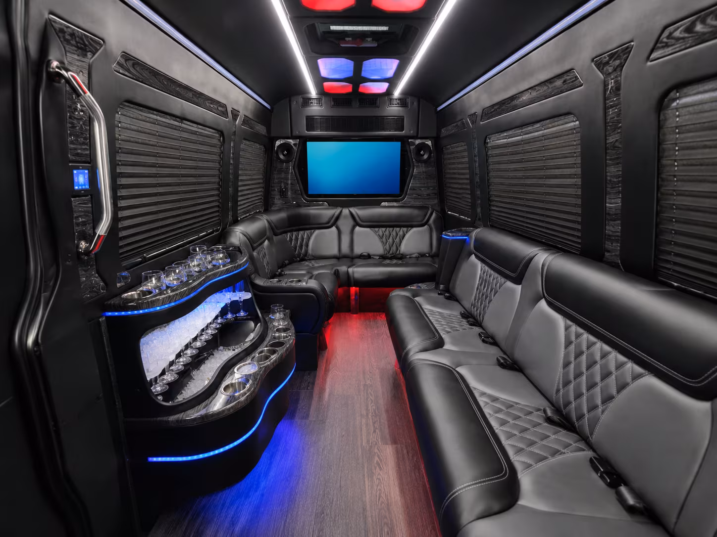 hamilton 30 passenger party bus interior