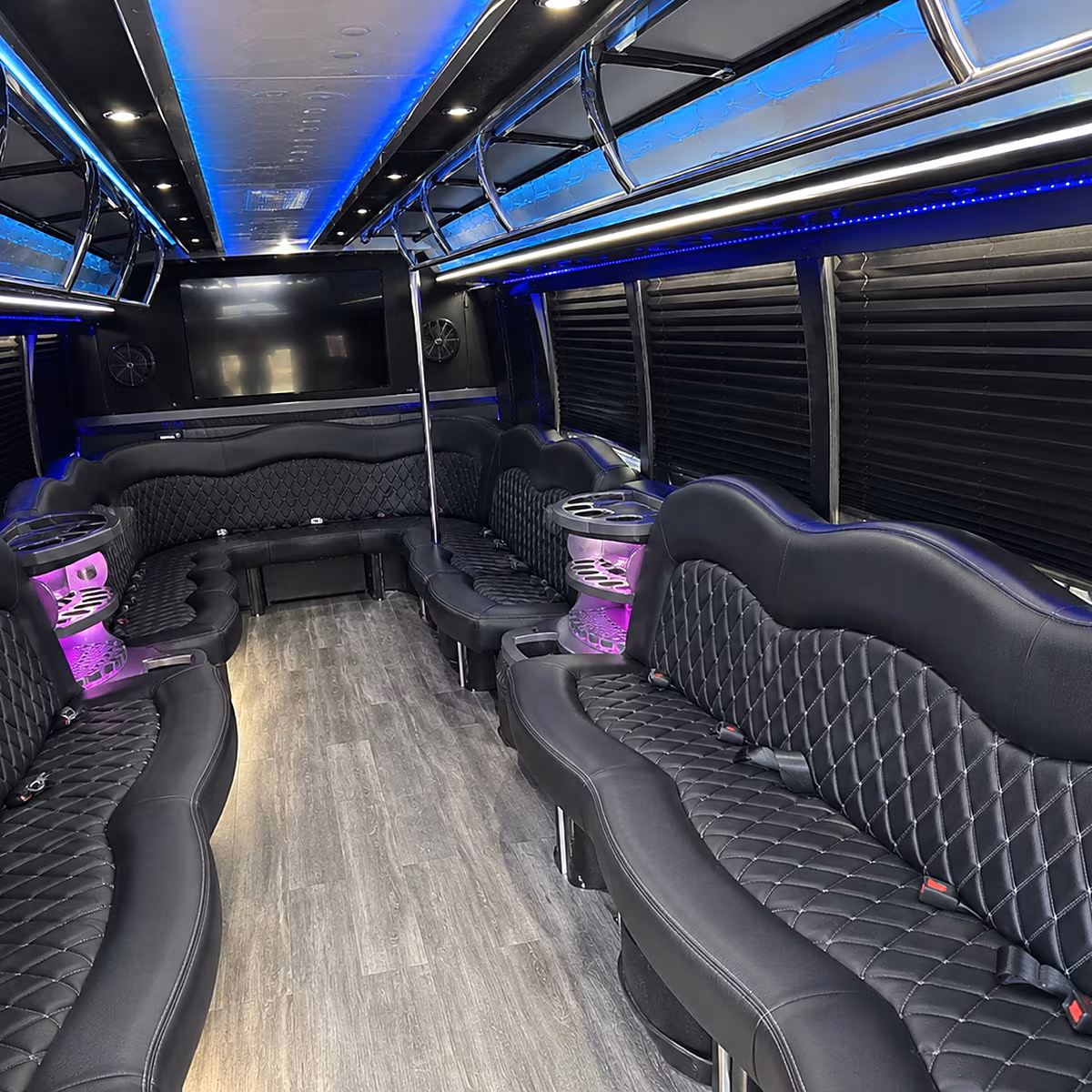 hamilton party bus rental interior