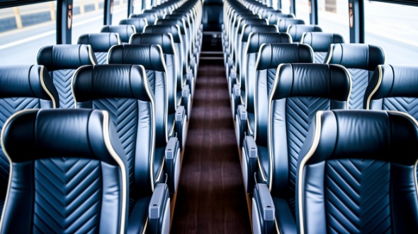 50 passenger charter bus inside cherry hill