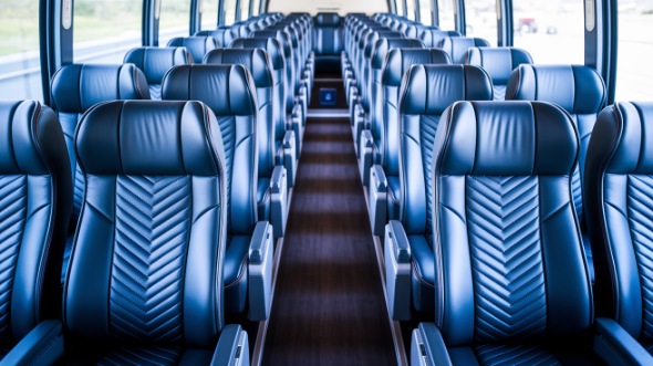 55 passenger charter bus inside cherry hill