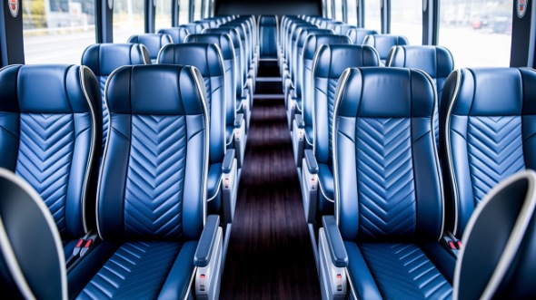 56 passenger charter bus inside cherry hill